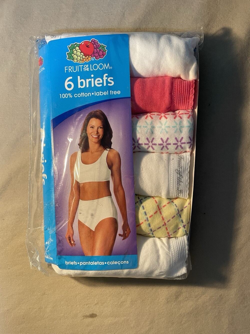 Fruit Of The Loom Cotton Briefs Women Size6 /M Assorted Multicolor 6 Pairs